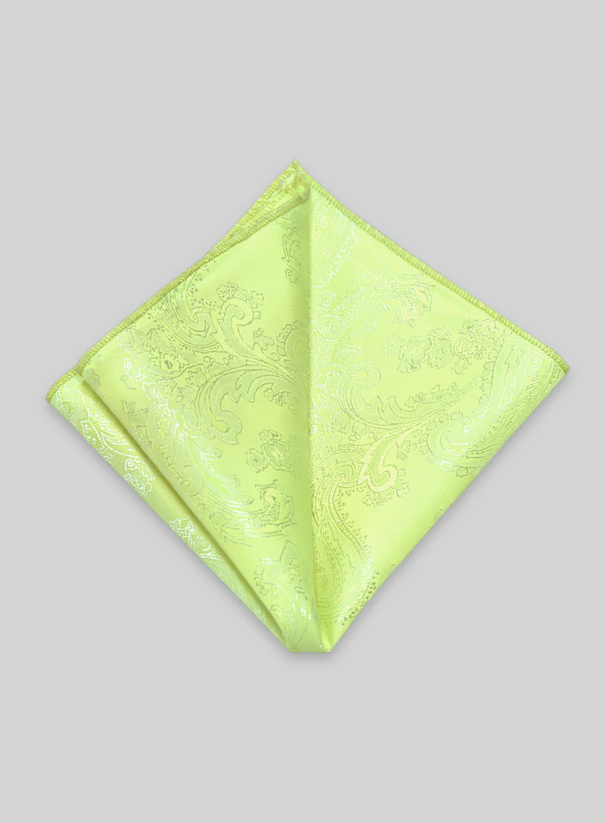 Paisley Pocket Square - Neon Green - Image 2