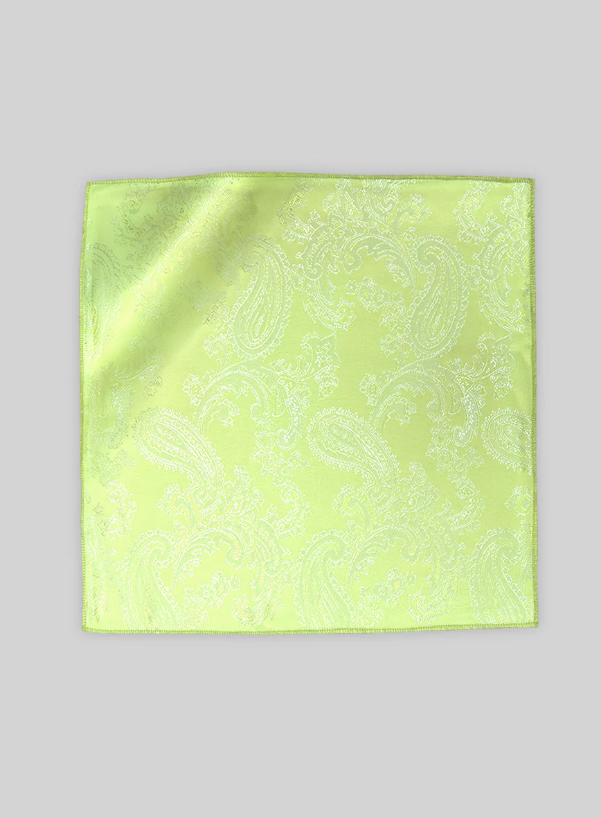 Paisley Pocket Square - Neon Green - Image 3