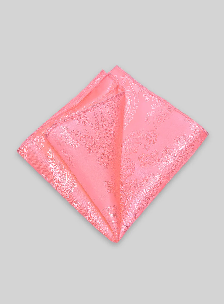 Paisley Pocket Square - Neon Pink - Image 2