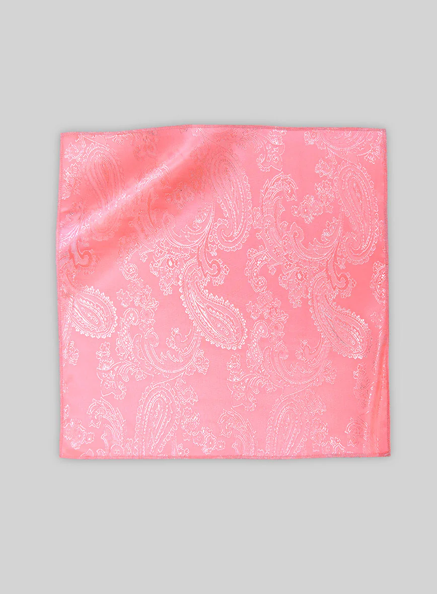 Paisley Pocket Square - Neon Pink - Image 3