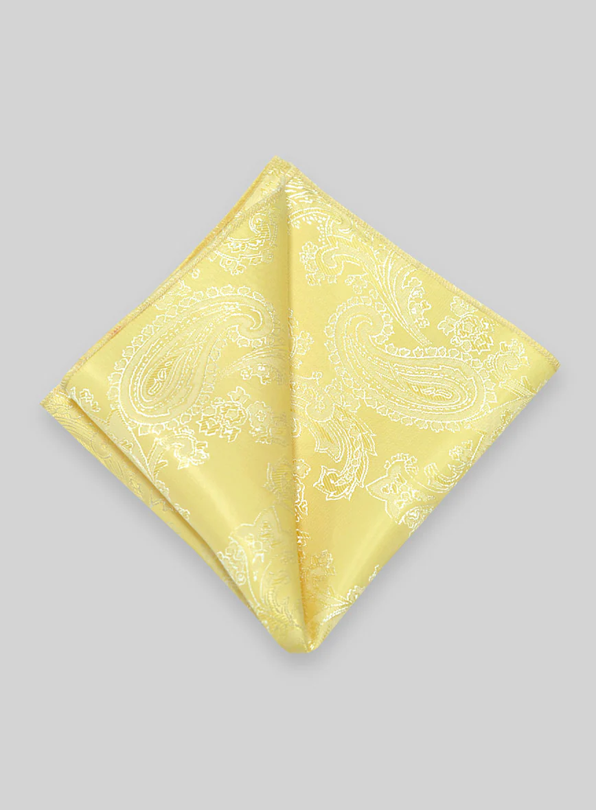 Paisley Pocket Square - Neon Yellow - Image 2