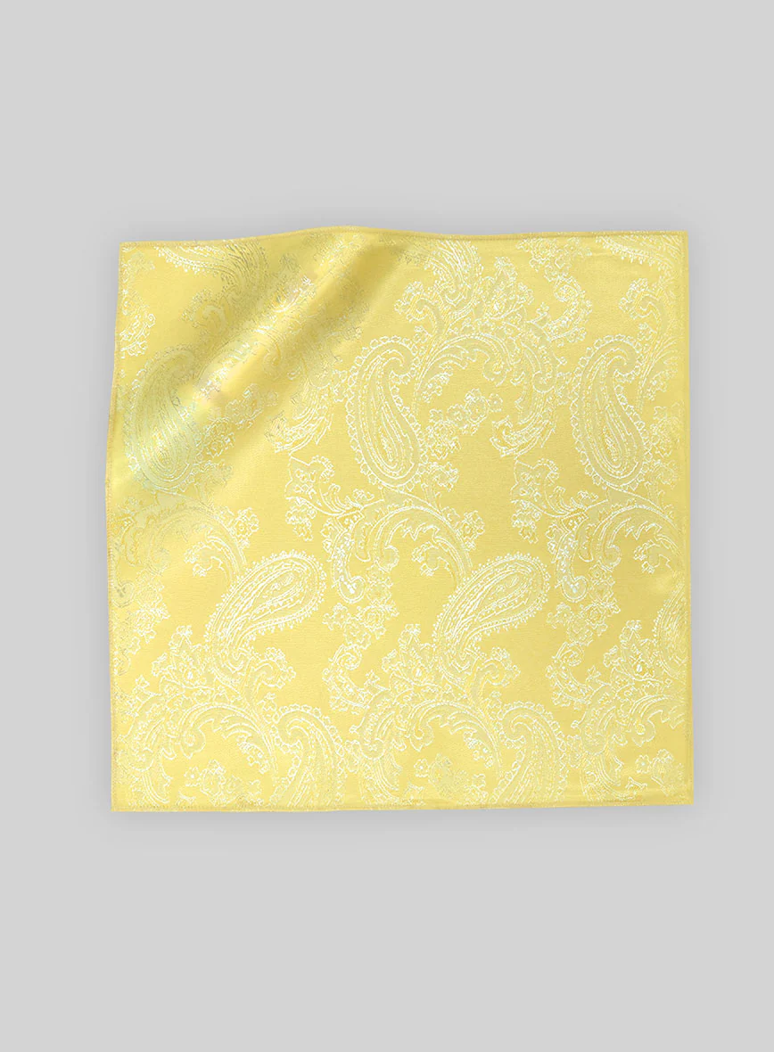 Paisley Pocket Square - Neon Yellow - Image 3