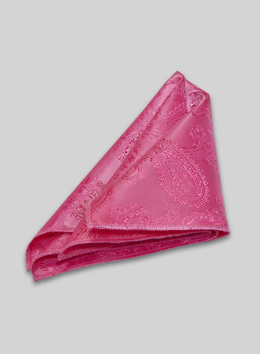 Paisley Pocket Square - Punch Pink - Image 2