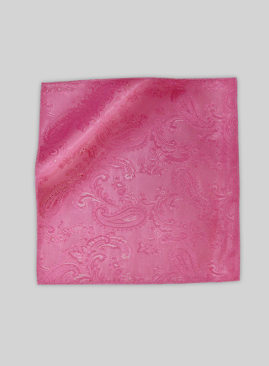 Paisley Pocket Square - Punch Pink - Image 3