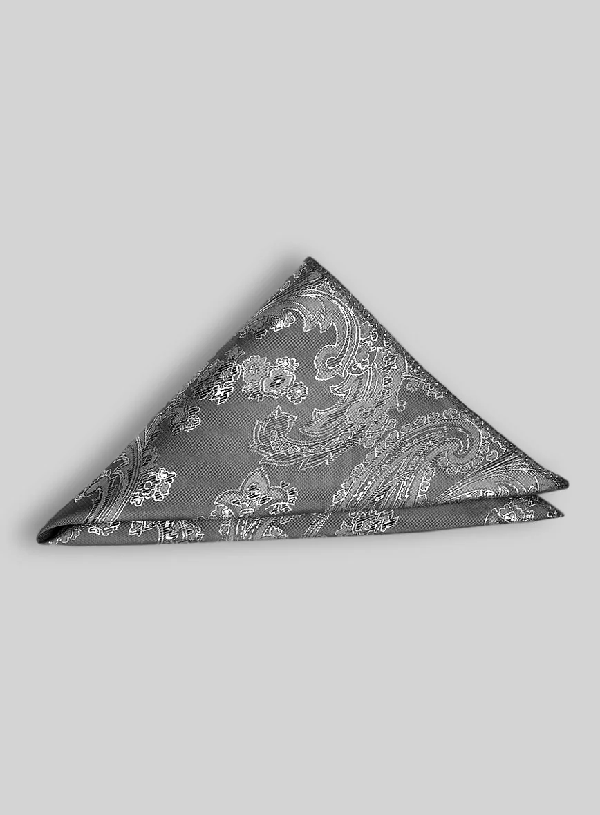 Paisley Pocket Square - Silver - Image 2