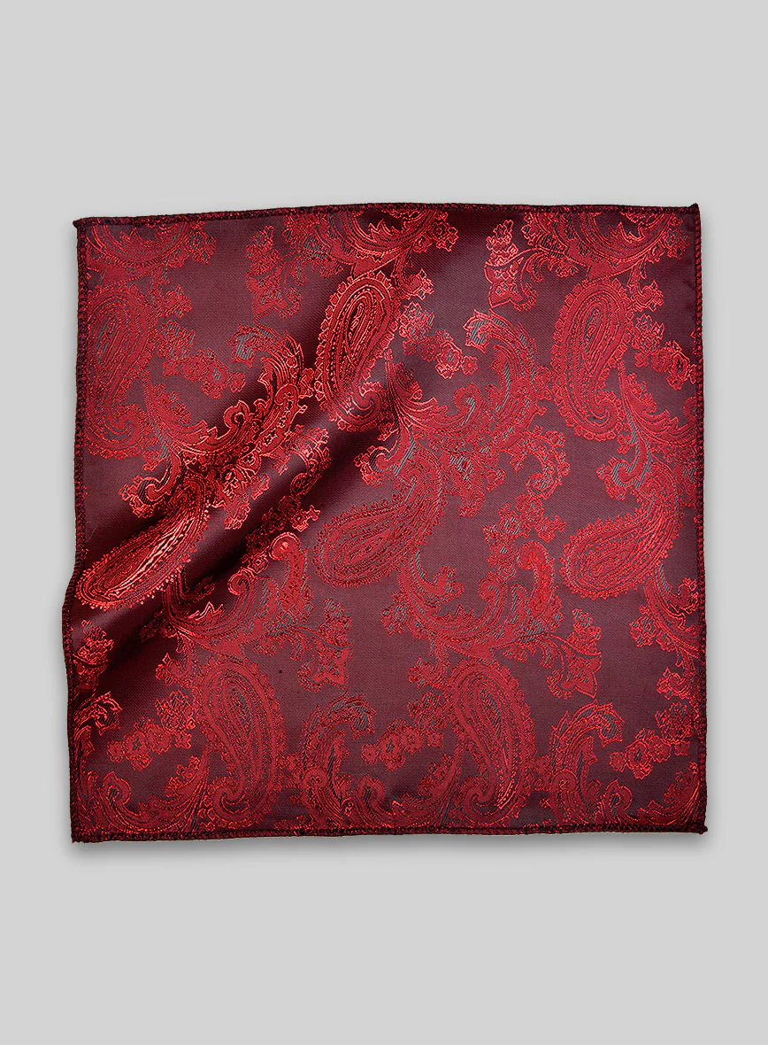 Paisley Pocket Square - Red - Image 3
