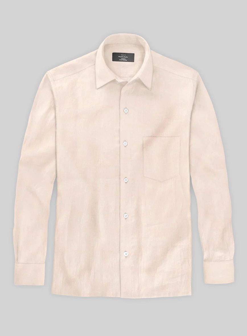 Pale Pink Cotton Linen Shirt - Image 2