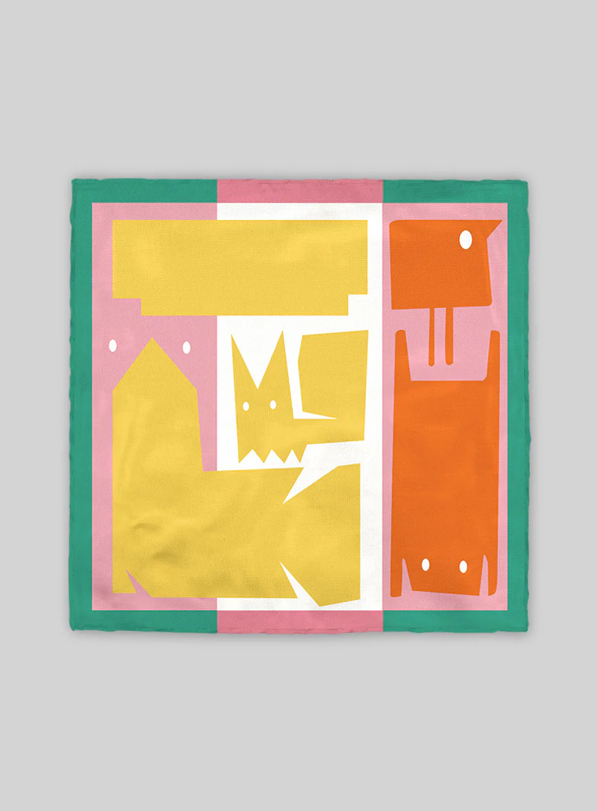 Pantheon Silk Pocket Square - Image 3