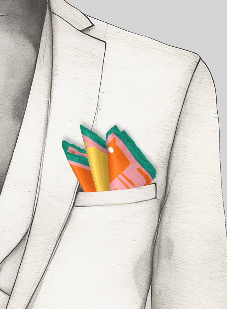 Pantheon Silk Pocket Square - Image 4