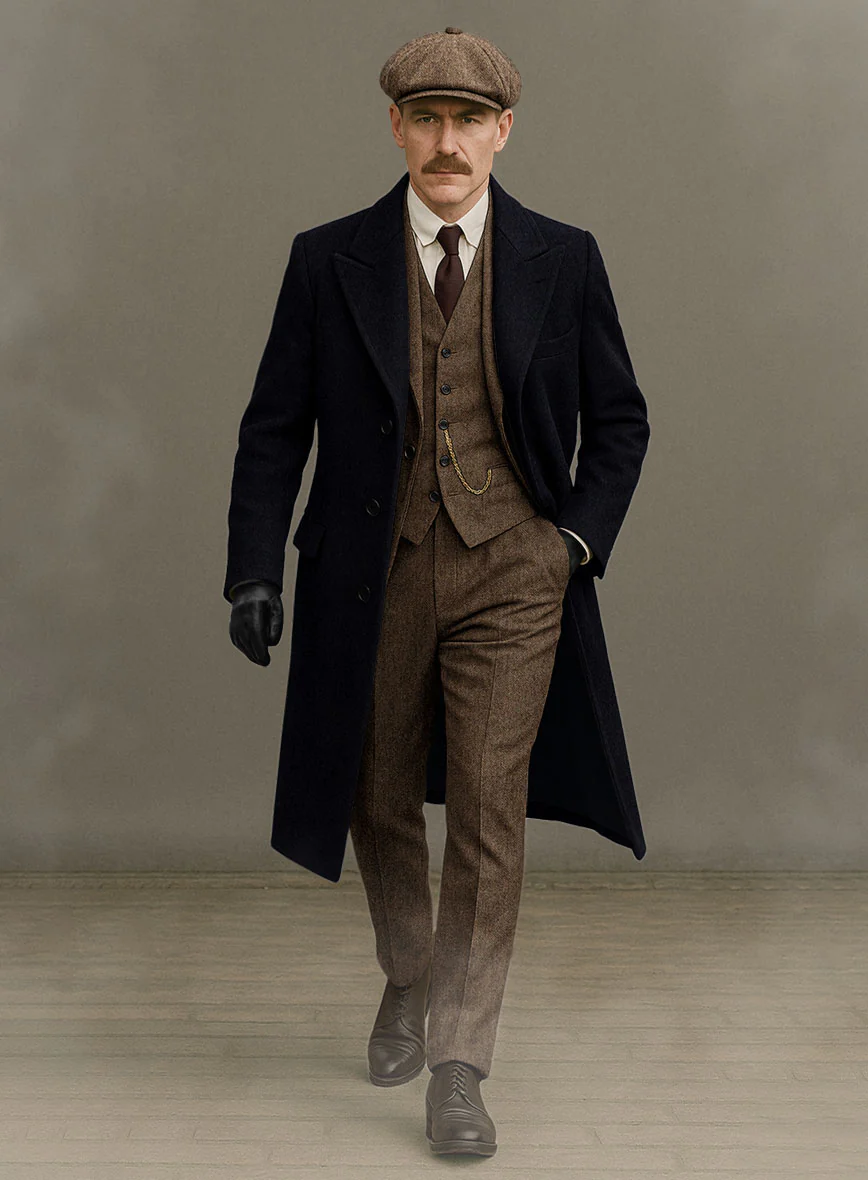 Peaky Blinders Blue Wool Overcoat - Image 4