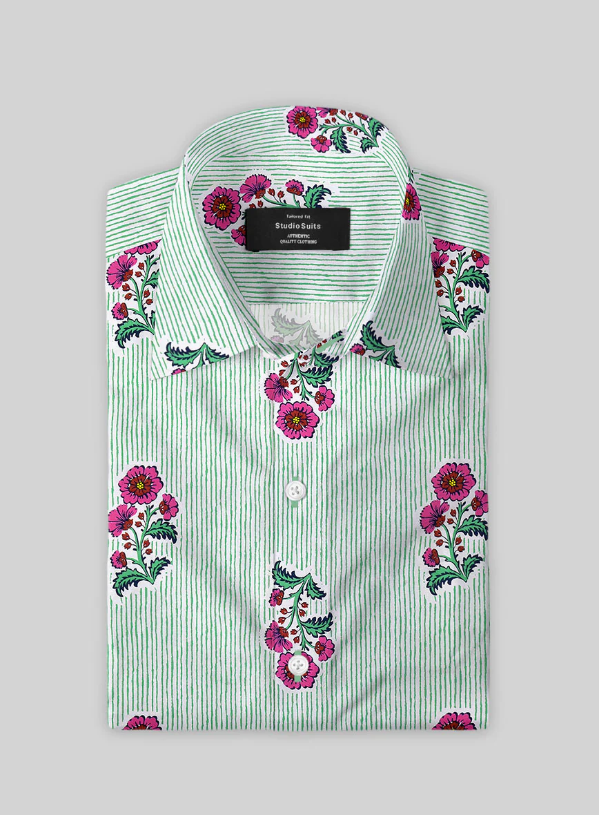 Petalstripe Cotton Lycra Shirt - Image 2