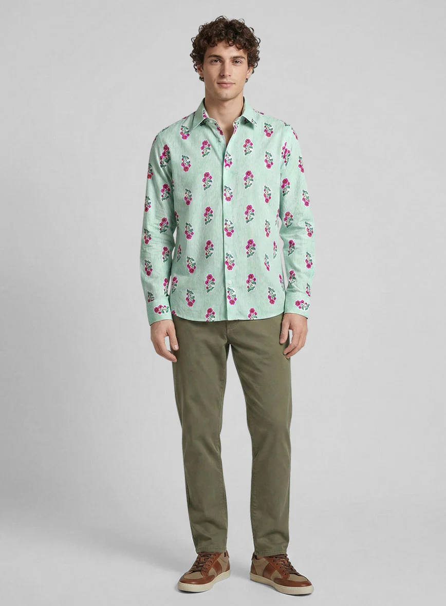 Petalstripe Cotton Lycra Shirt - Image 4