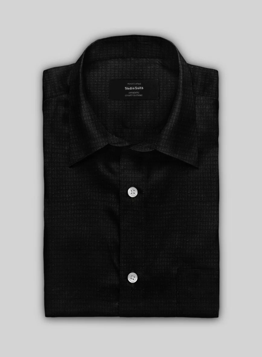 Phantom Black Cotton Lycra Shirt - Image 2