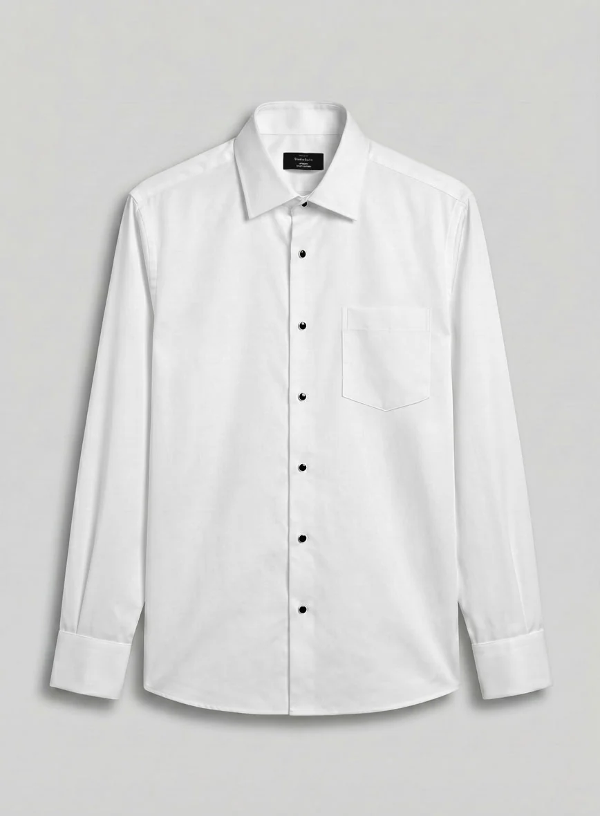 Plain Front White Tuxedo Shirt - Image 2
