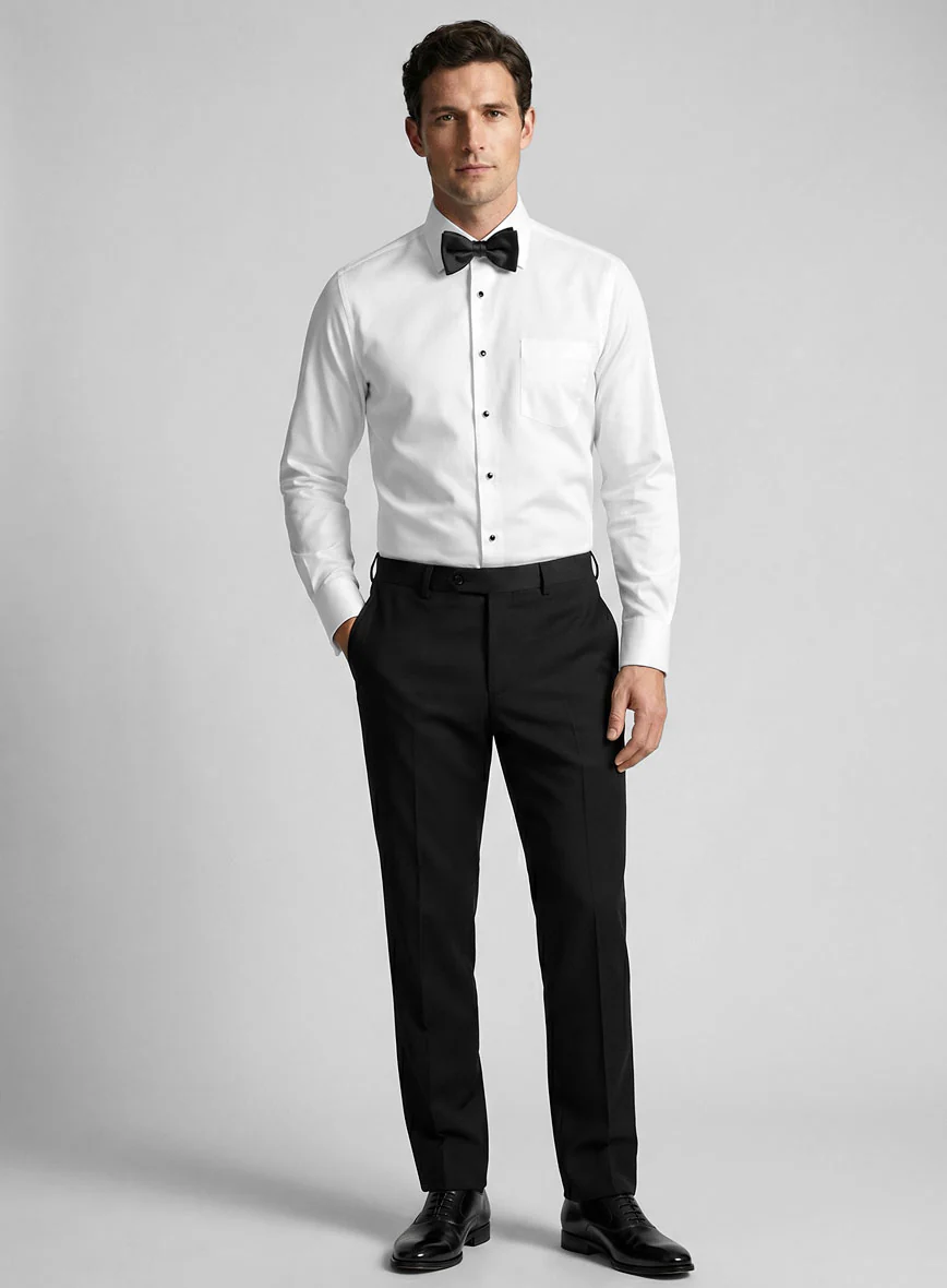 Plain Front White Tuxedo Shirt - Image 4