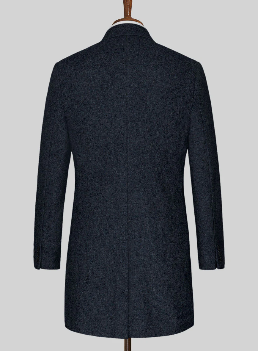 Playman Blue Denim Tweed Overcoat - Image 2
