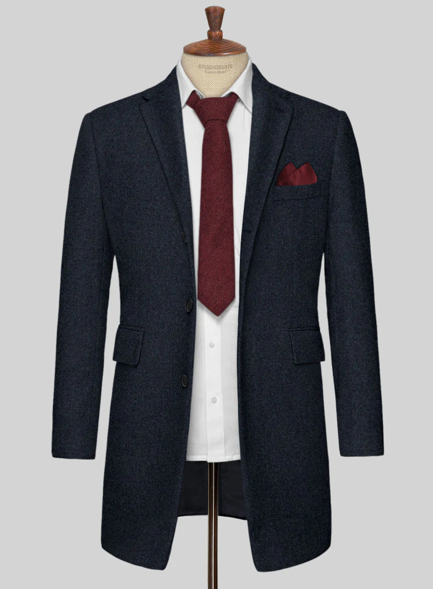 Playman Blue Denim Tweed Overcoat - Image 3