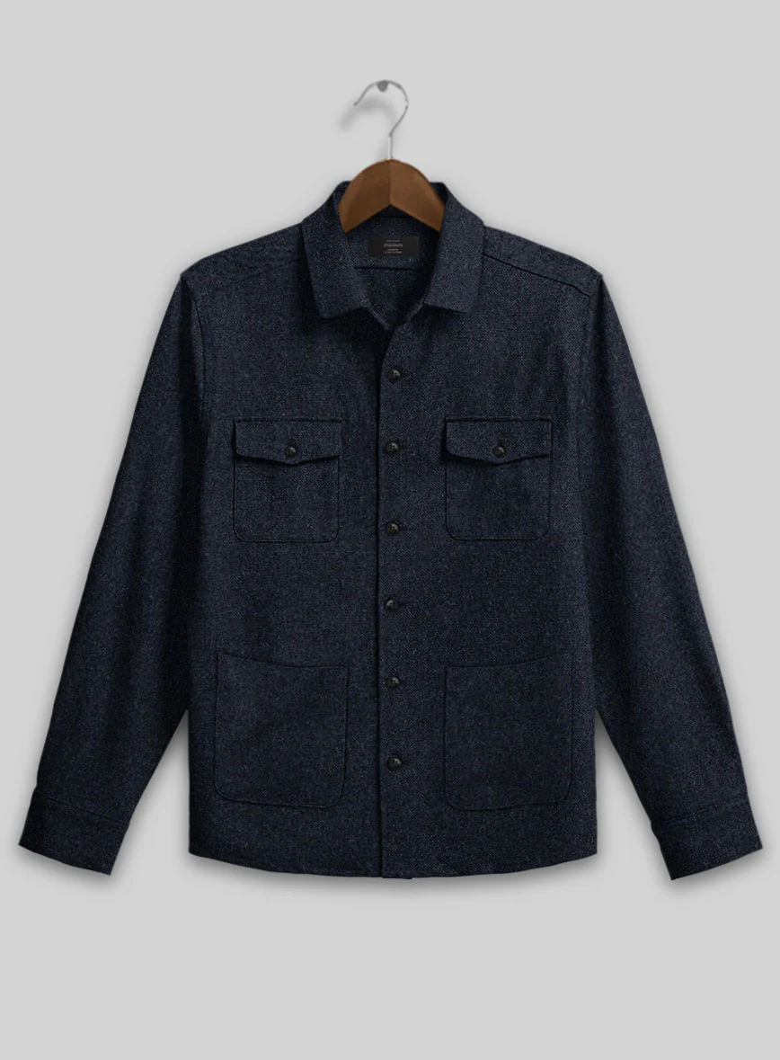 Playman Blue Denim Tweed Overshirt - Image 2