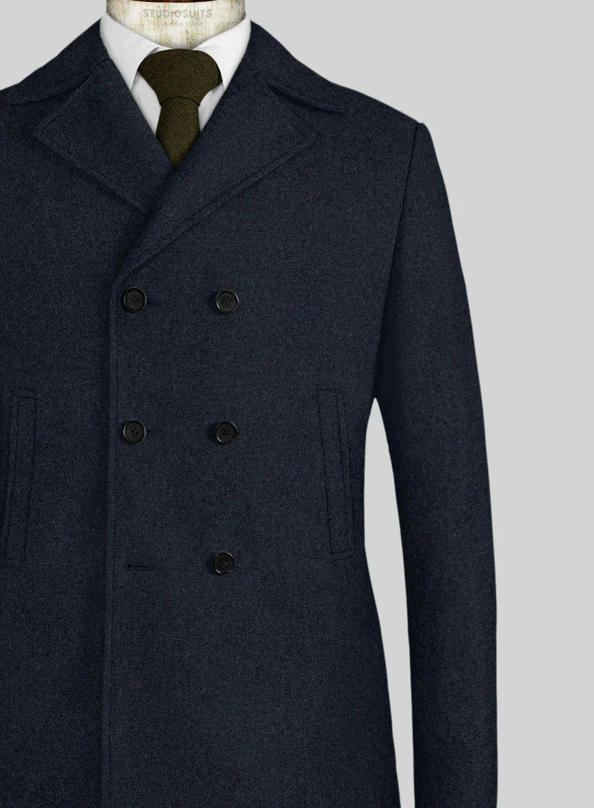 Playman Blue Denim Tweed Pea Coat - Image 2