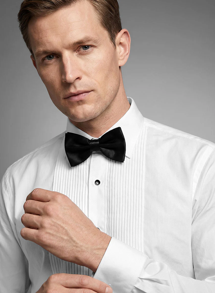 Pleated White Tuxedo Shirt - Image 3