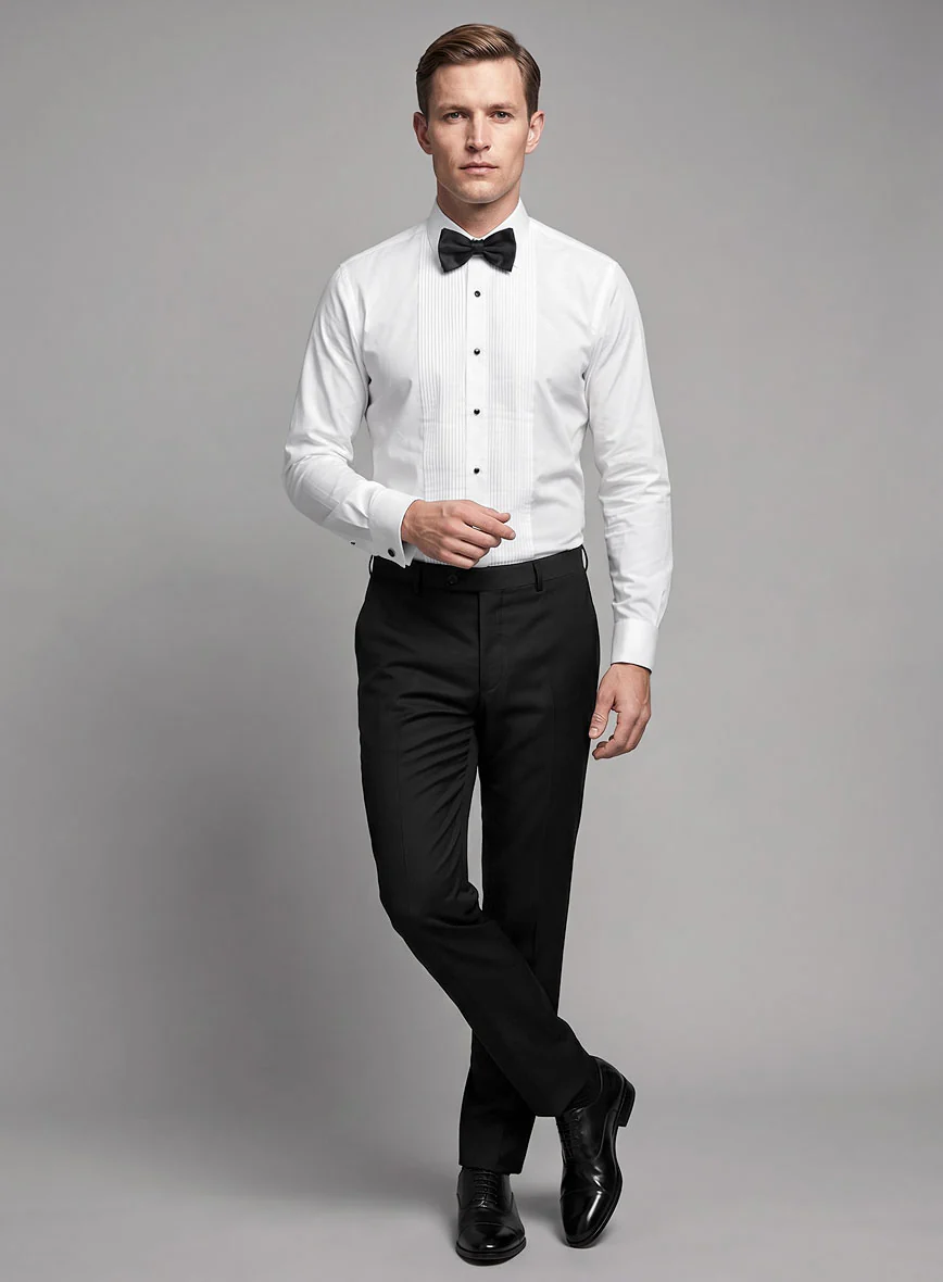 Pleated White Tuxedo Shirt - Image 5
