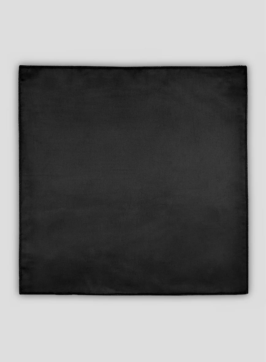Satin Pocket Square - Black - Image 3