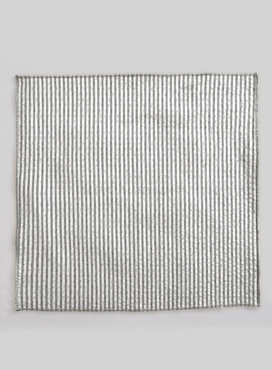 Pocket Square - Gray Seersucker - Image 3