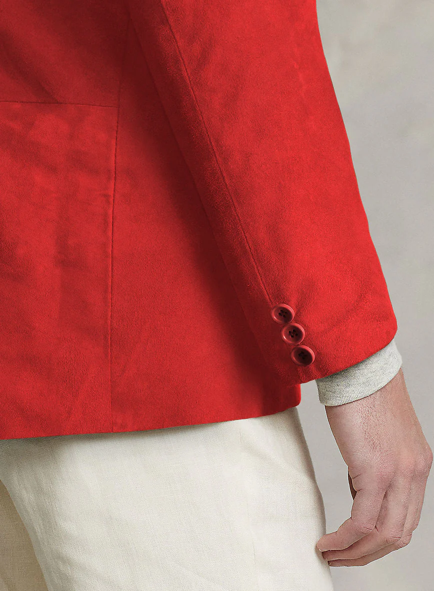 Portland Orange Suede Leather Blazer - Image 3