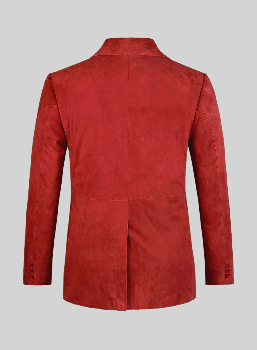 Portland Orange Suede Leather Pea Coat - Image 5