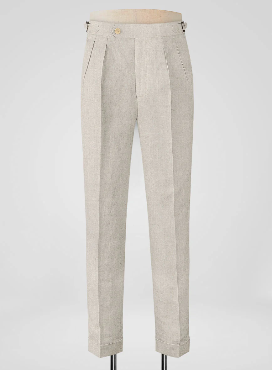 Barn Beige Linen Highland Trousers
