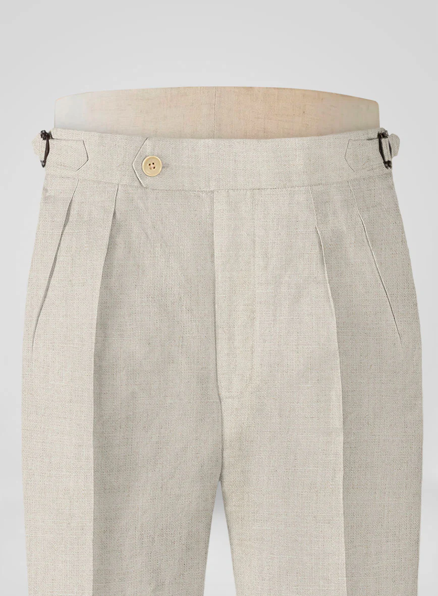 Barn Beige Linen Highland Trousers - Image 4