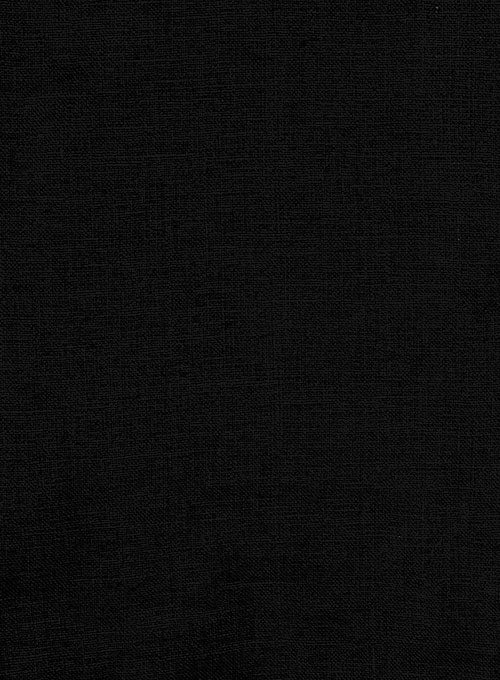 Pure Black Linen Shirt - Image 4