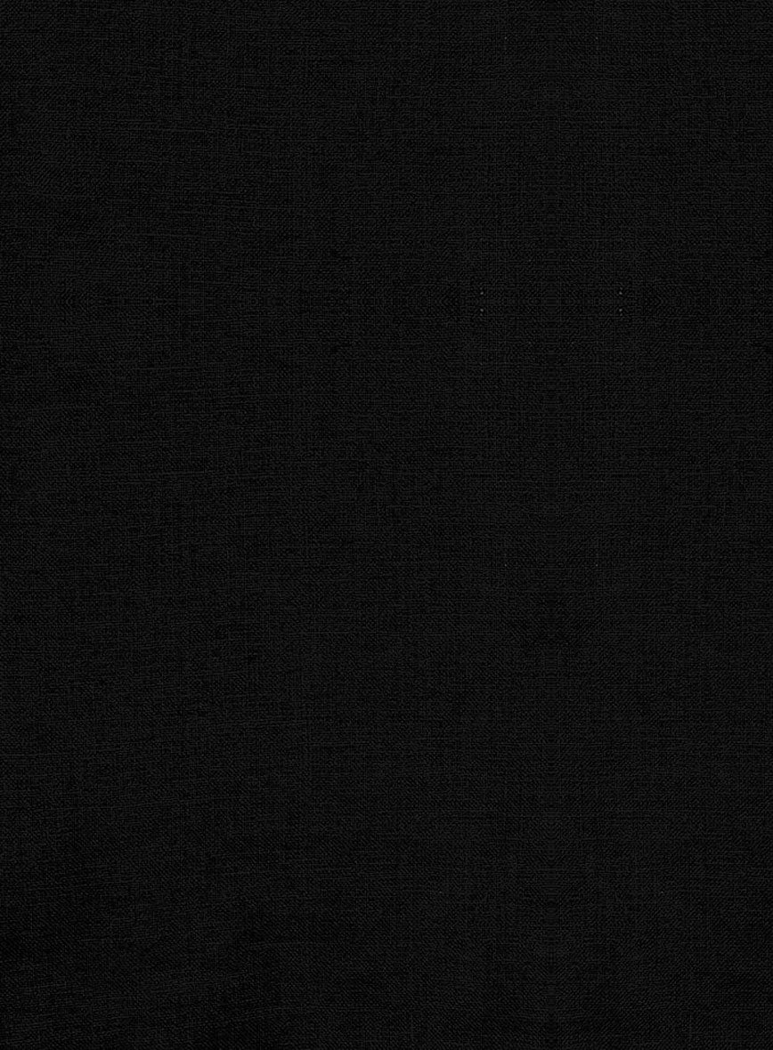 Pure Black Linen Shirt - Image 5