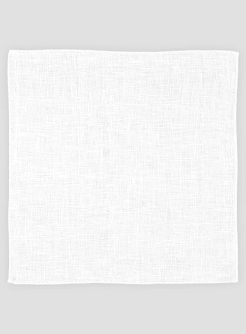Linen White Pocket Square - Image 3