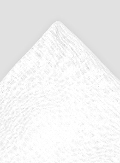 Linen White Pocket Square - Image 4