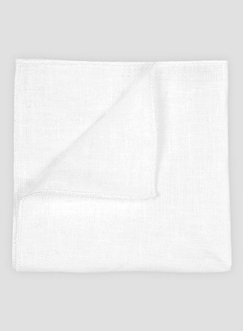 Linen White Pocket Square - Image 5