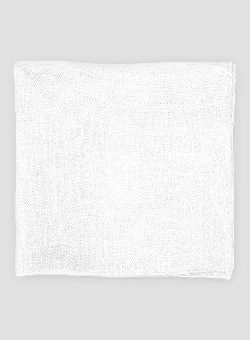 Linen White Pocket Square - Image 6