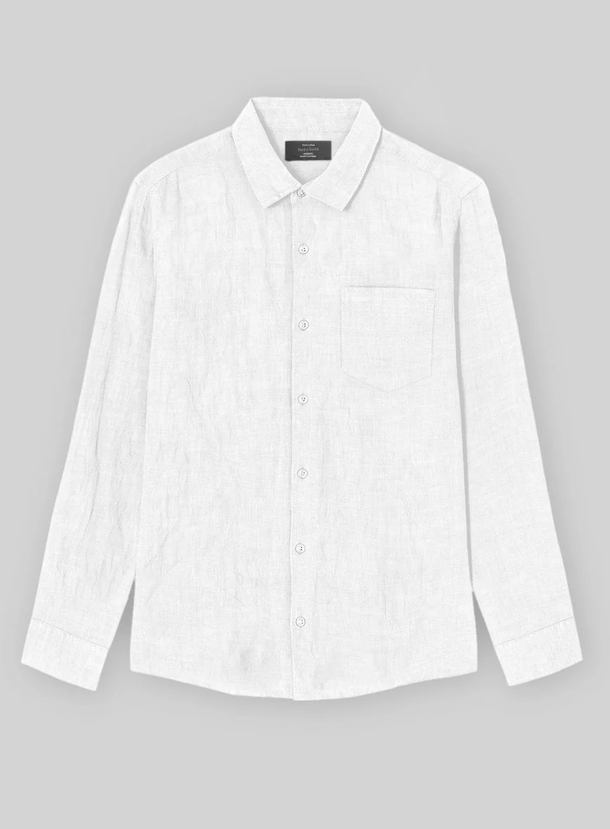 Pure White Linen Shirt - Image 3
