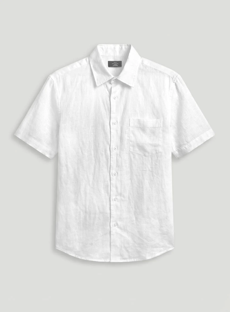 Pure White Linen Shirt - Image 3