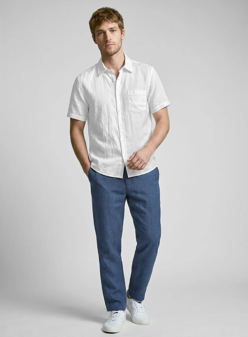 Pure White Linen Shirt - Image 4