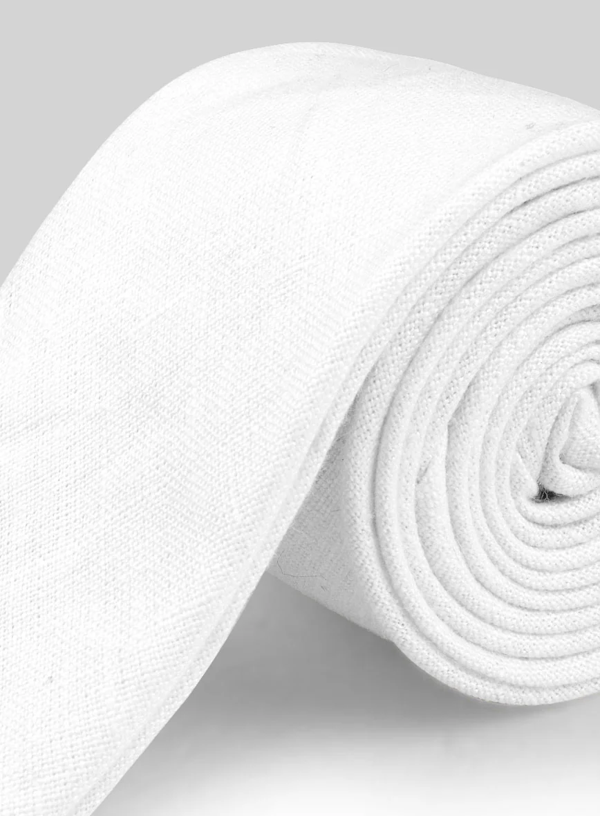 Linen Tie - Pure White - Image 3