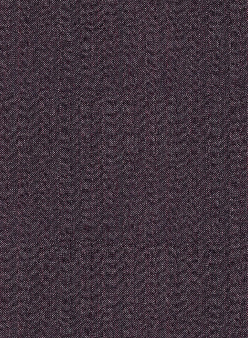 Purple Herringbone Wool Pants - Image 3