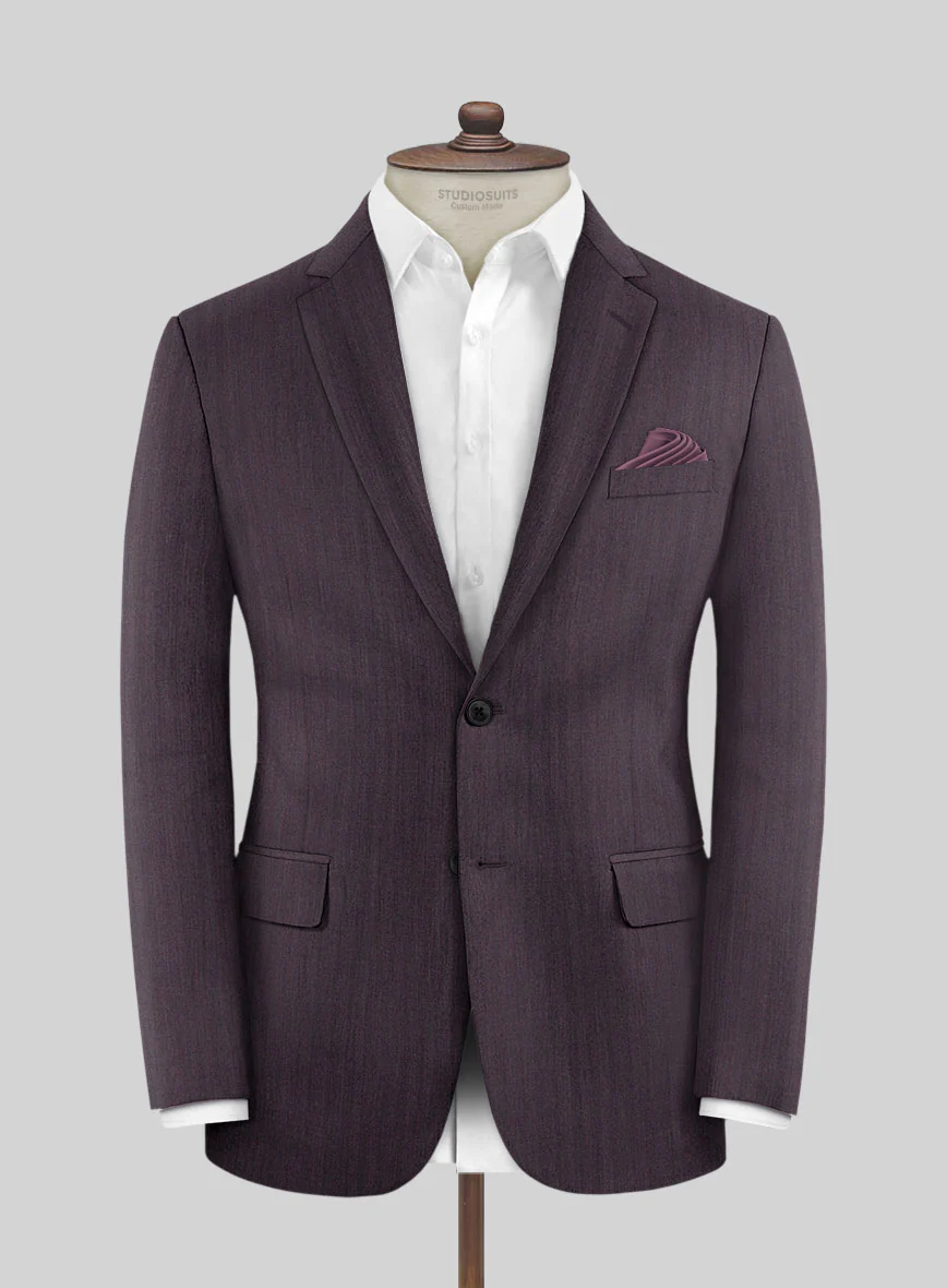 Purple Herringbone Wool Suit - Image 3
