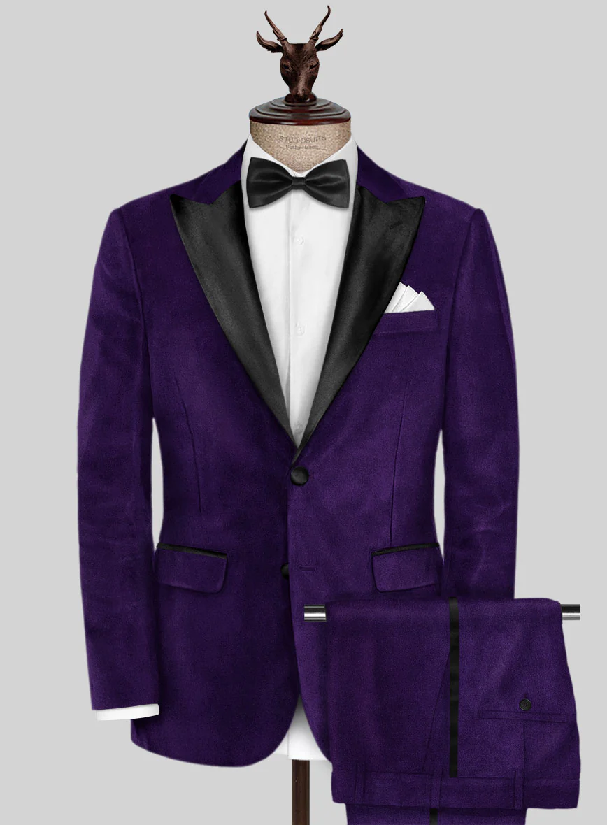 Purple Velvet Tuxedo Suit - Image 2