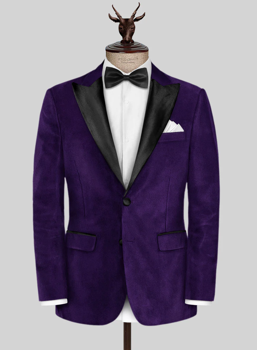 Purple Velvet Tuxedo Suit - Image 4