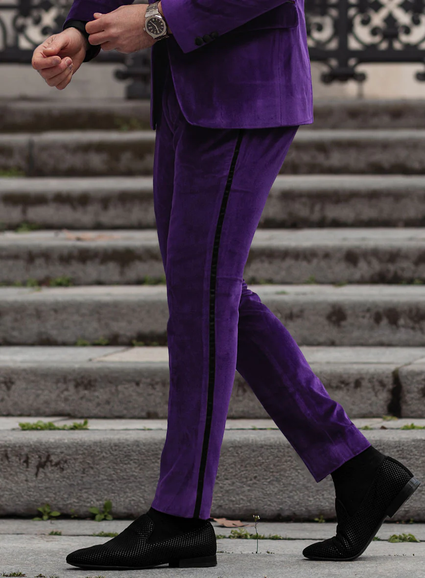 Purple Velvet Tuxedo Suit - Image 5