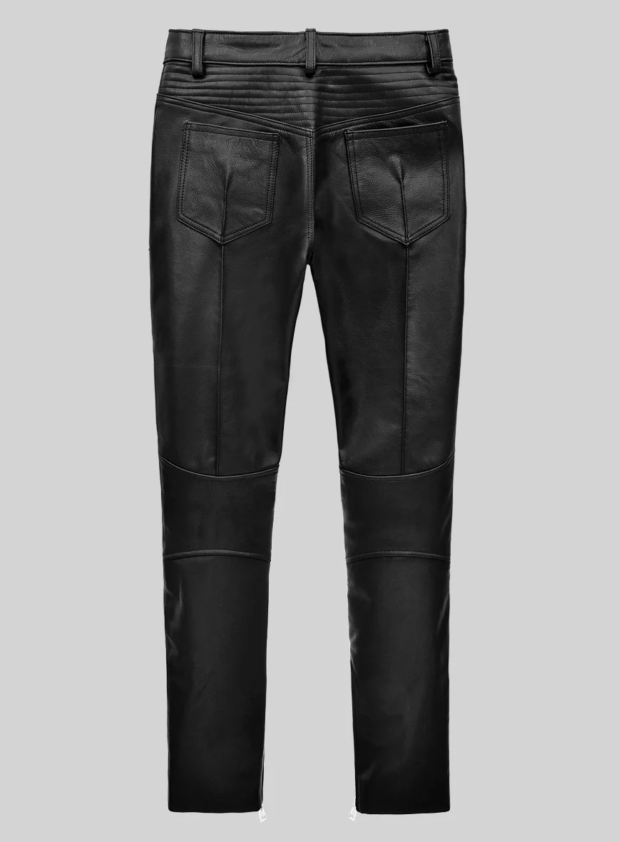 Raptor Black Biker Leather Jeans - Image 4
