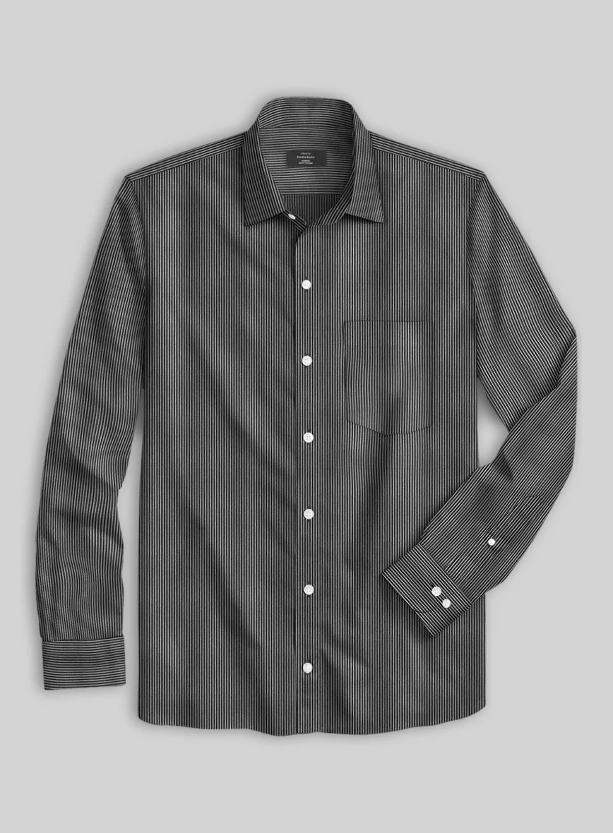 Raven Pinstripe Cotton Shirt - Image 2