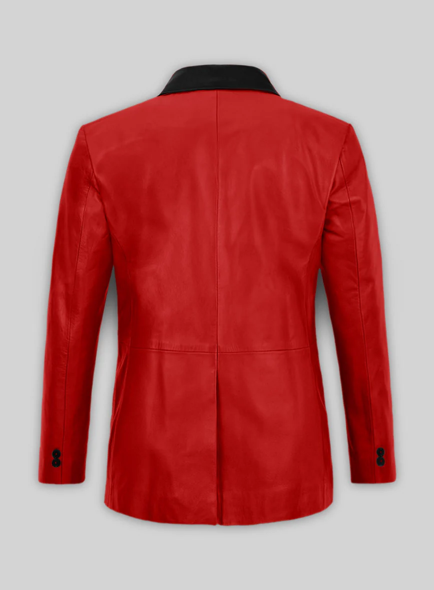 Red Hampton Leather Blazer - Image 2