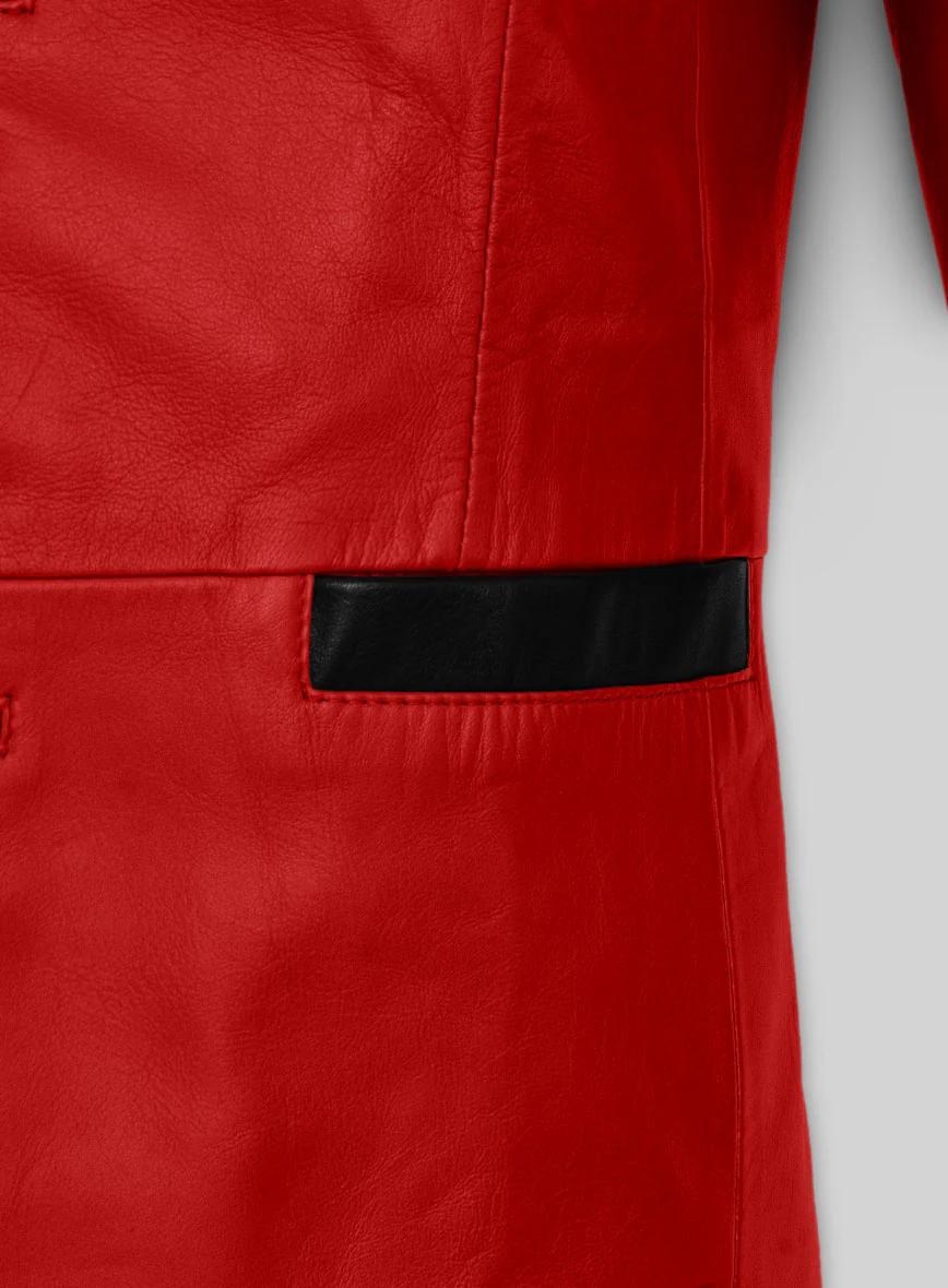 Red Hampton Leather Blazer - Image 4